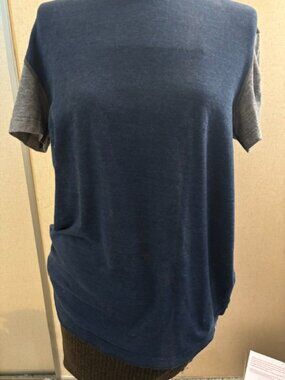 American Eagle Women's Medium Short Sleeve Blue/Gray T-Shirt